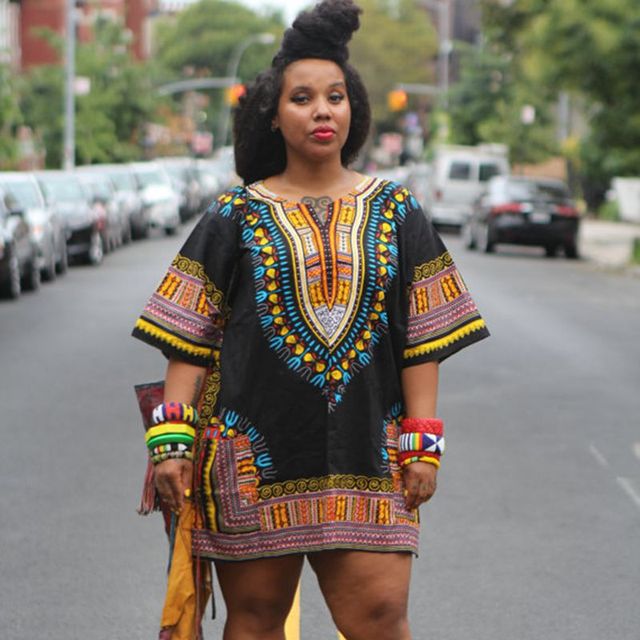 Vestido Dashiki 2016 Mujer Africana Estampado tradicional Dashiki Manga corta Bazin Riche Camiseta Ropa - Noticias da África